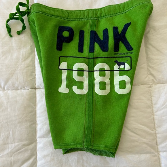 VS PINK Y2K Green Fleece shorts - Picture 3 of 4